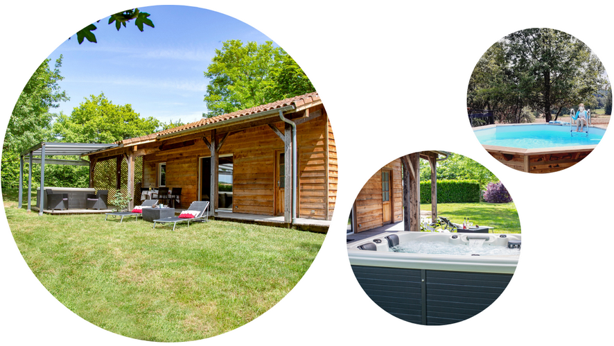 Le Chalet Cèdre avec spa jacuzzi privatif Gers Occitanie piscine privative