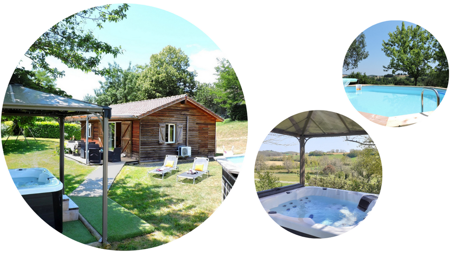 chalet Meleze cabane spa privatif Gers Occitanie piscine privative